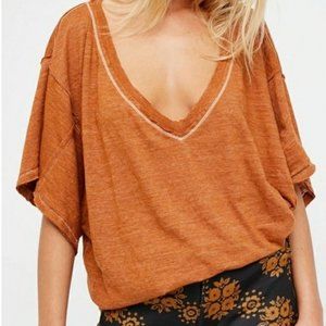 Free People Boyfriend T-Shirt NWT TOBACCO
